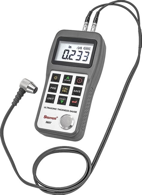 starrett ultrasonic thickness tester|starrett 3807.